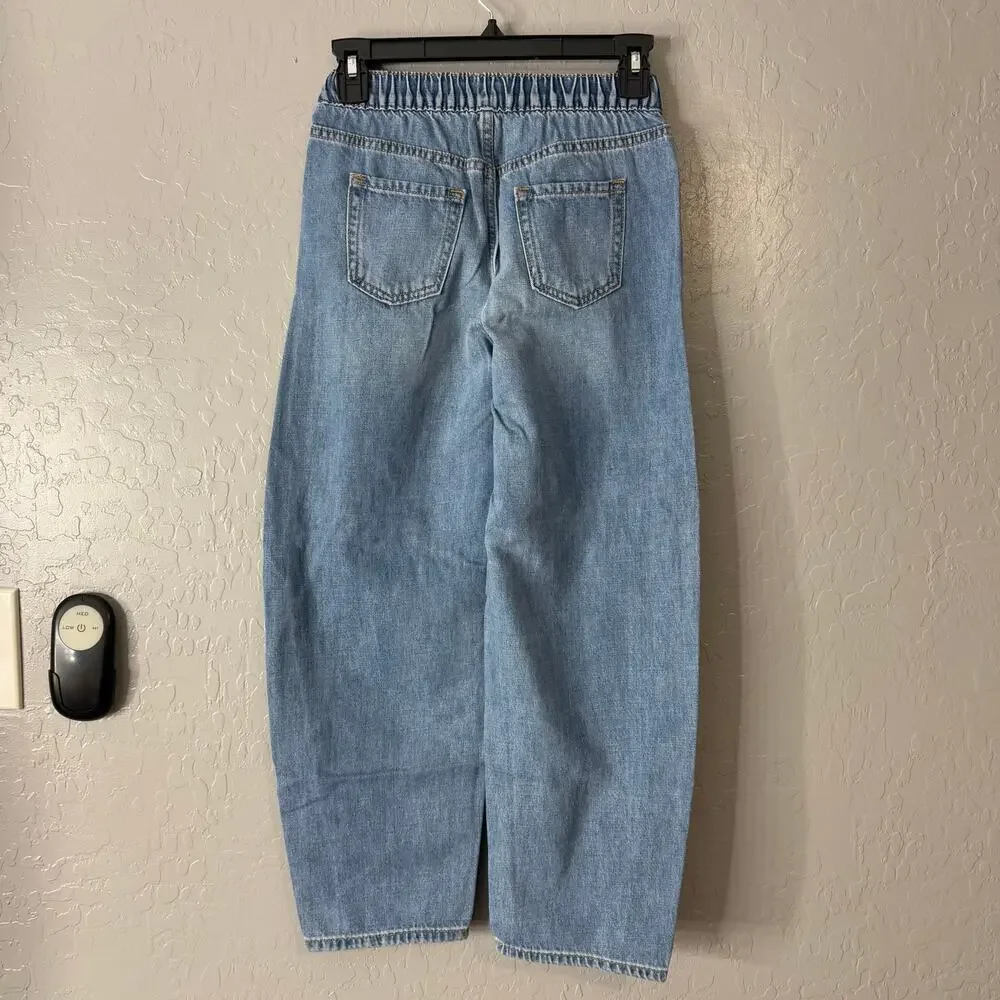 Gap Kids High Rise Easy Barrel Jeans, Slim 10, Medium Wash 827291